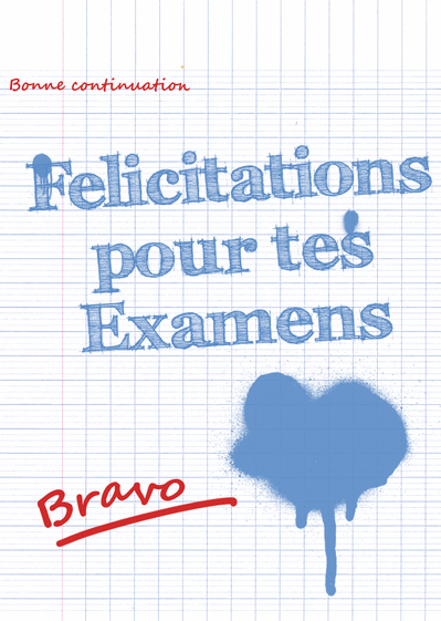 Carte Félicitations Examens Sur Un Cahier : Envoyer une 